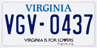 VA license plate VGV0437