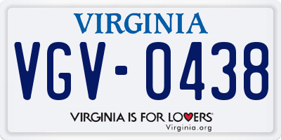 VA license plate VGV0438