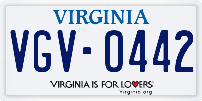 VA license plate VGV0442
