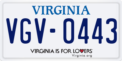 VA license plate VGV0443