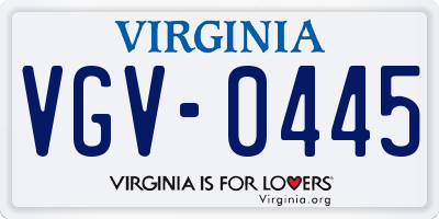 VA license plate VGV0445