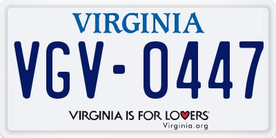 VA license plate VGV0447