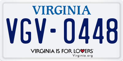 VA license plate VGV0448