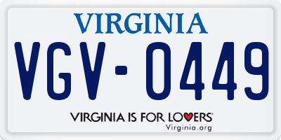VA license plate VGV0449