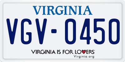 VA license plate VGV0450