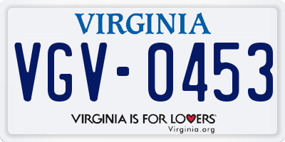 VA license plate VGV0453