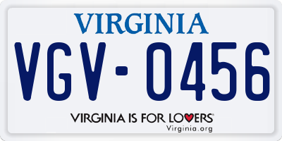 VA license plate VGV0456