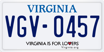 VA license plate VGV0457