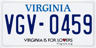 VA license plate VGV0459