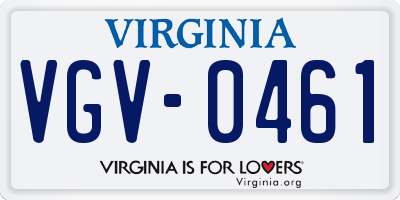 VA license plate VGV0461