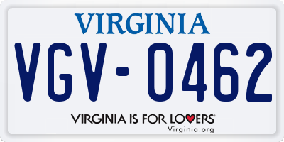 VA license plate VGV0462