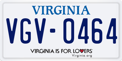 VA license plate VGV0464