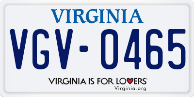 VA license plate VGV0465