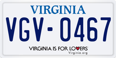 VA license plate VGV0467