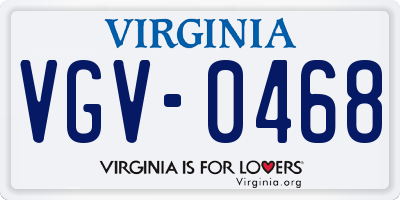 VA license plate VGV0468