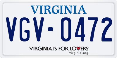 VA license plate VGV0472