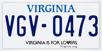 VA license plate VGV0473
