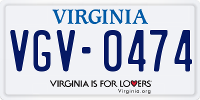 VA license plate VGV0474