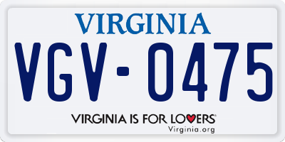 VA license plate VGV0475
