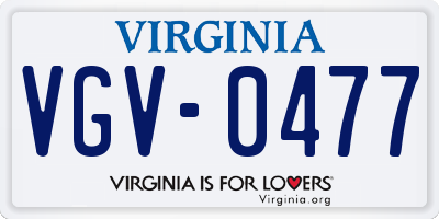 VA license plate VGV0477
