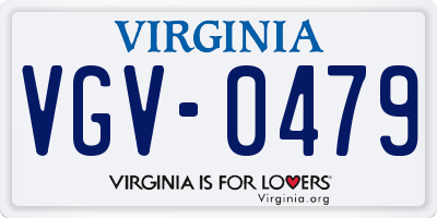 VA license plate VGV0479