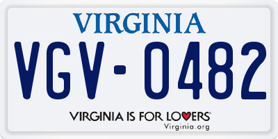 VA license plate VGV0482
