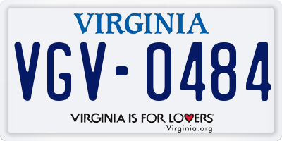 VA license plate VGV0484