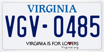 VA license plate VGV0485