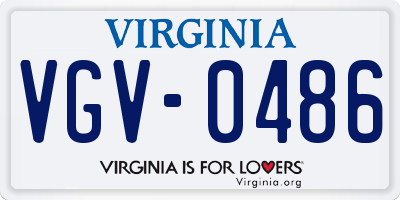 VA license plate VGV0486