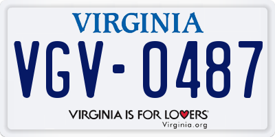 VA license plate VGV0487