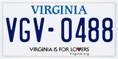 VA license plate VGV0488