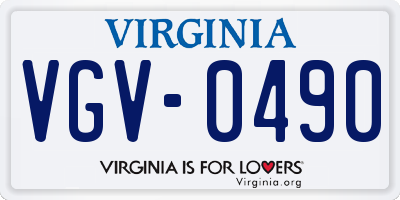 VA license plate VGV0490