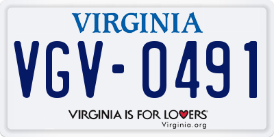 VA license plate VGV0491