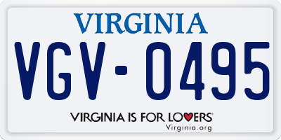 VA license plate VGV0495