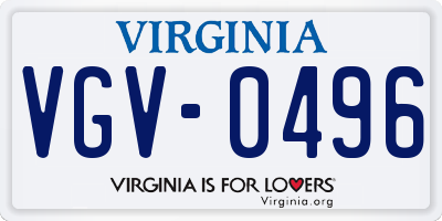 VA license plate VGV0496