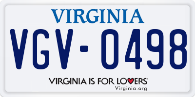 VA license plate VGV0498