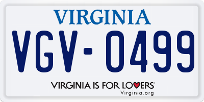 VA license plate VGV0499