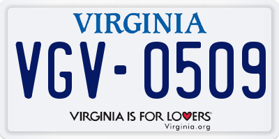 VA license plate VGV0509