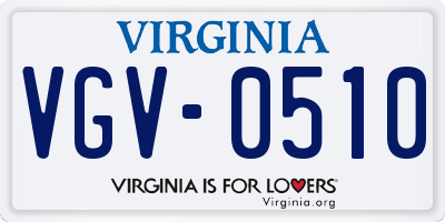 VA license plate VGV0510