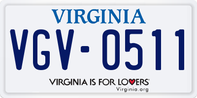 VA license plate VGV0511