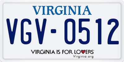 VA license plate VGV0512