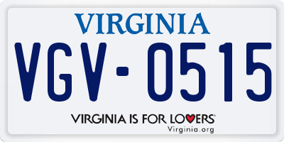 VA license plate VGV0515