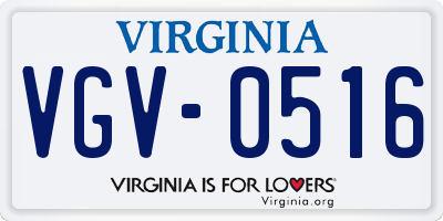 VA license plate VGV0516