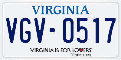 VA license plate VGV0517