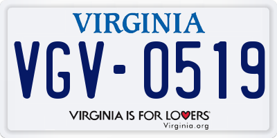 VA license plate VGV0519