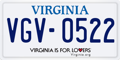 VA license plate VGV0522