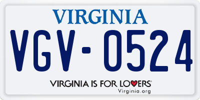 VA license plate VGV0524