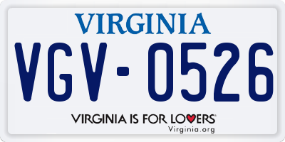 VA license plate VGV0526