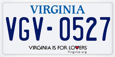 VA license plate VGV0527