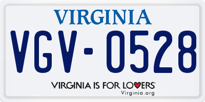 VA license plate VGV0528